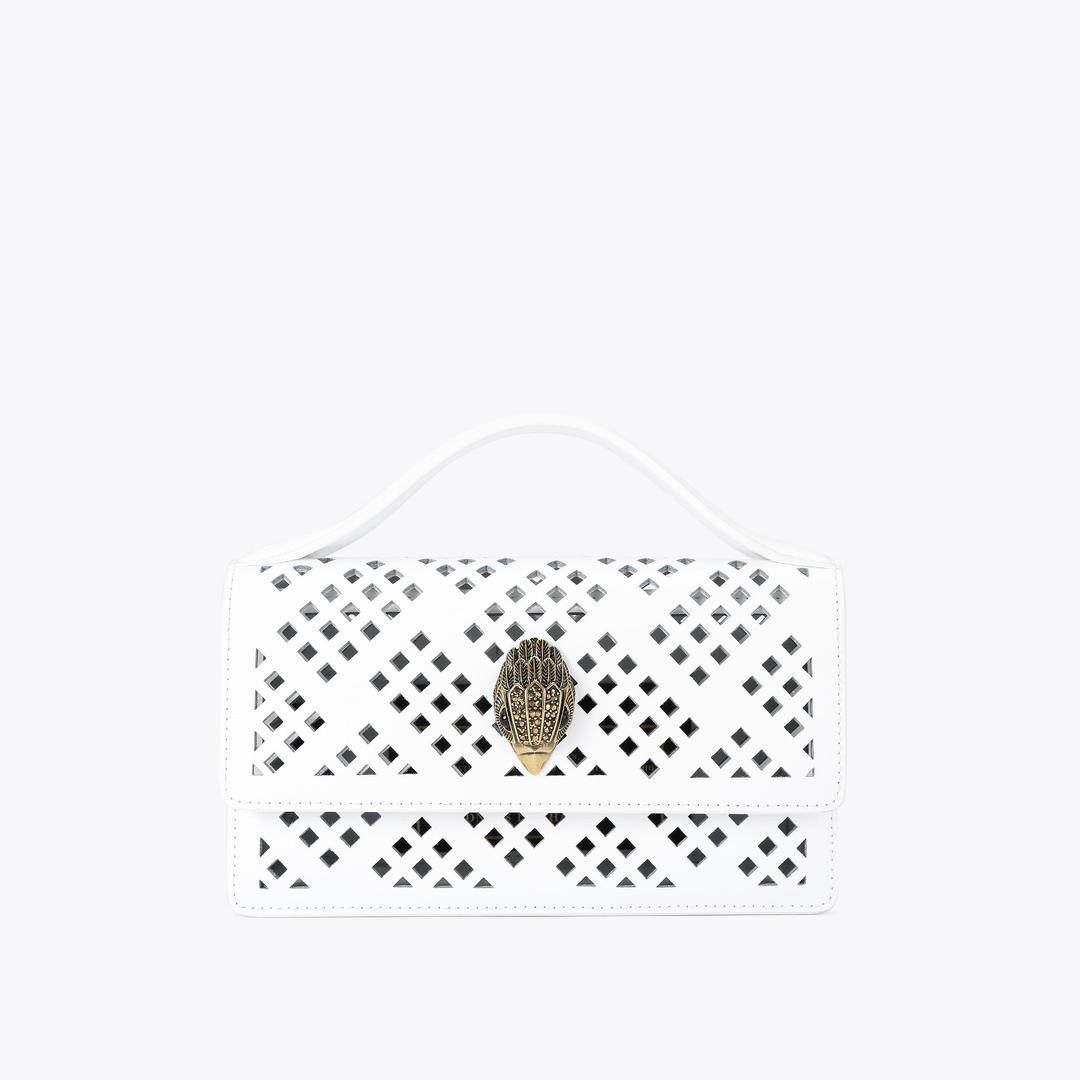 Kurt Geiger Small Bond Top Handle Bag - White Comb
