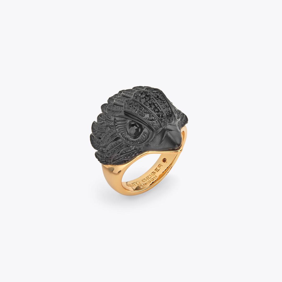 Kurt Geiger Small Pave Eagle Ring - Gold Combination
