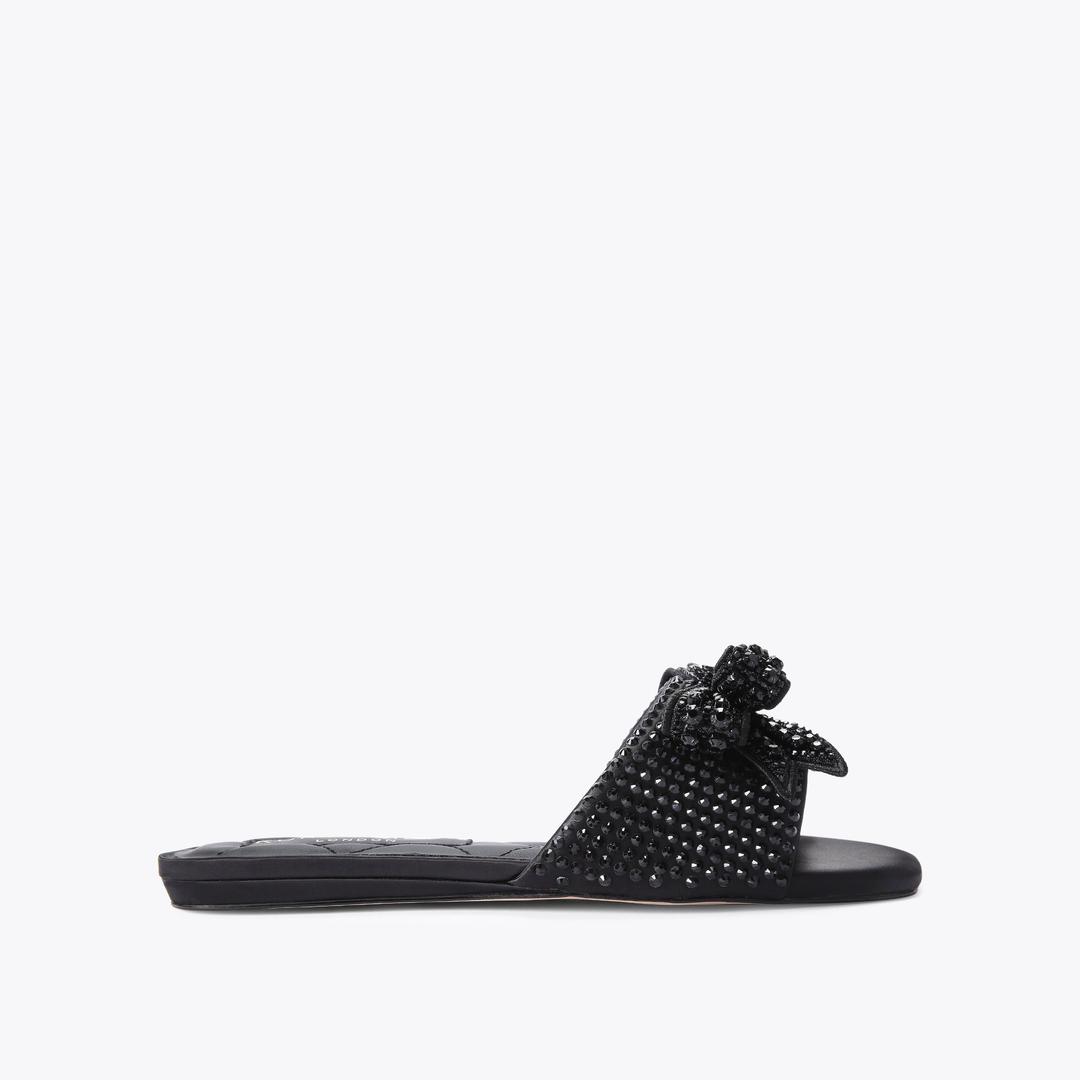 Kurt Geiger Kensington Bow Flat Sandal - Black