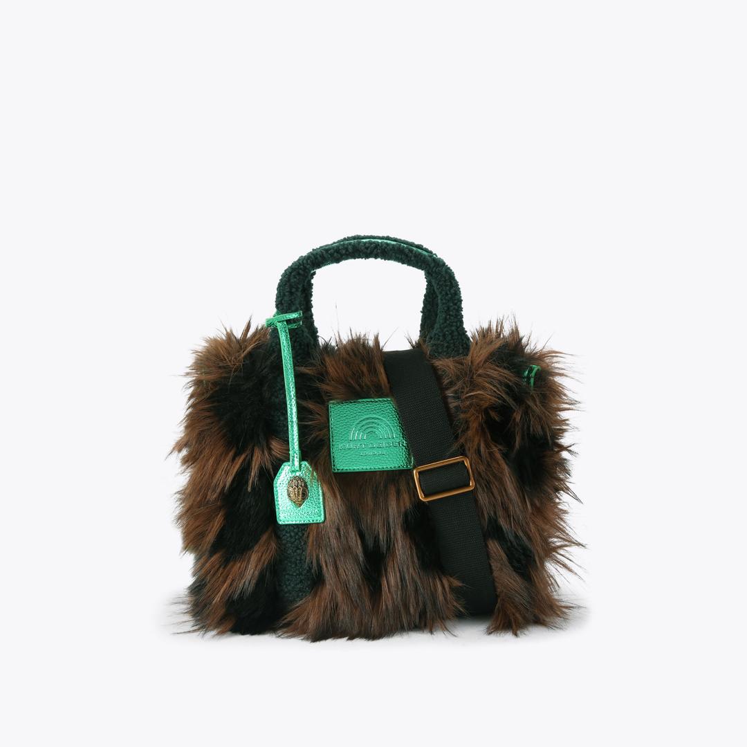 Kurt Geiger Small Faux Fur Southbank Tote Bag - Dark Brown Combination