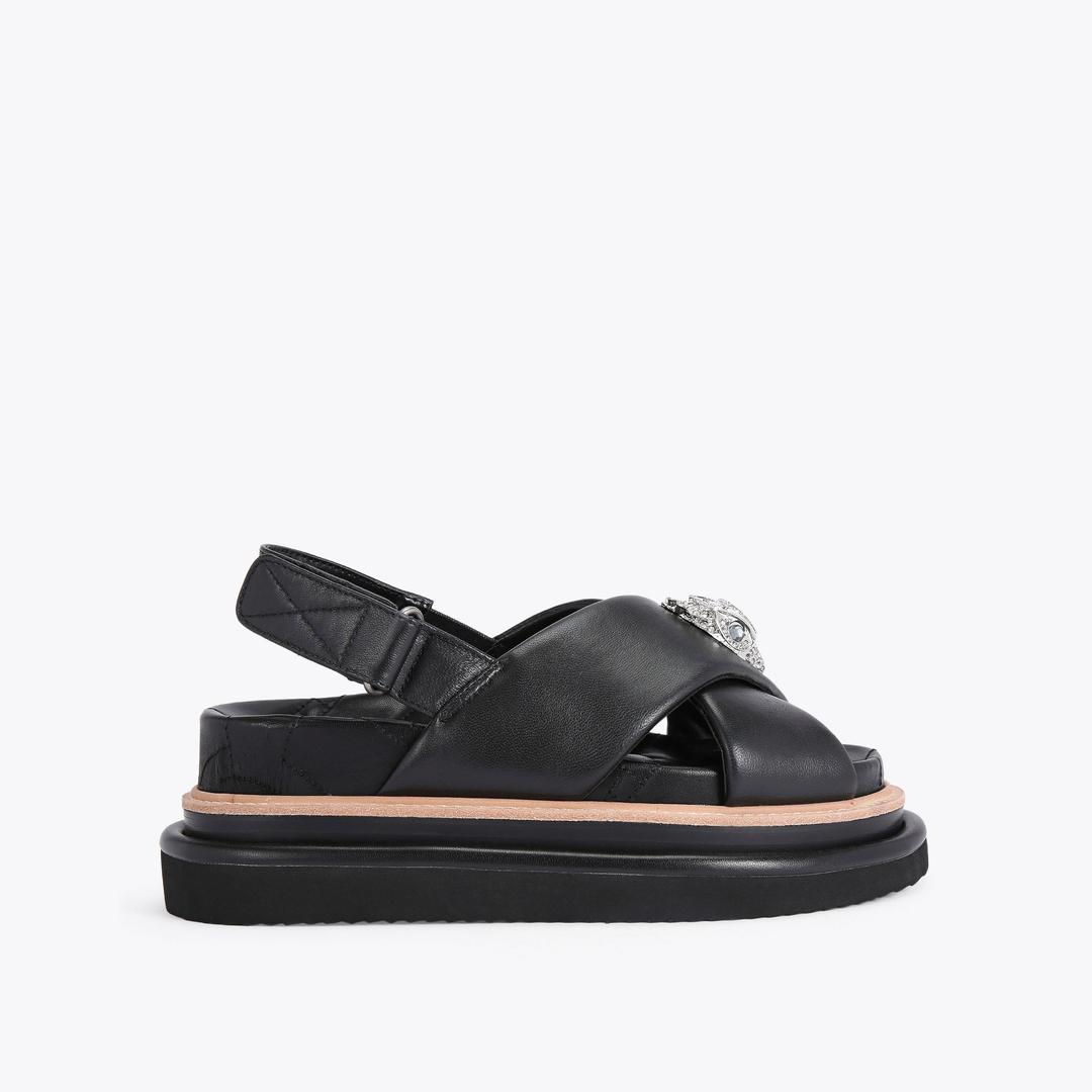 Kurt Geiger Orson Cross Strap Sandal - Black