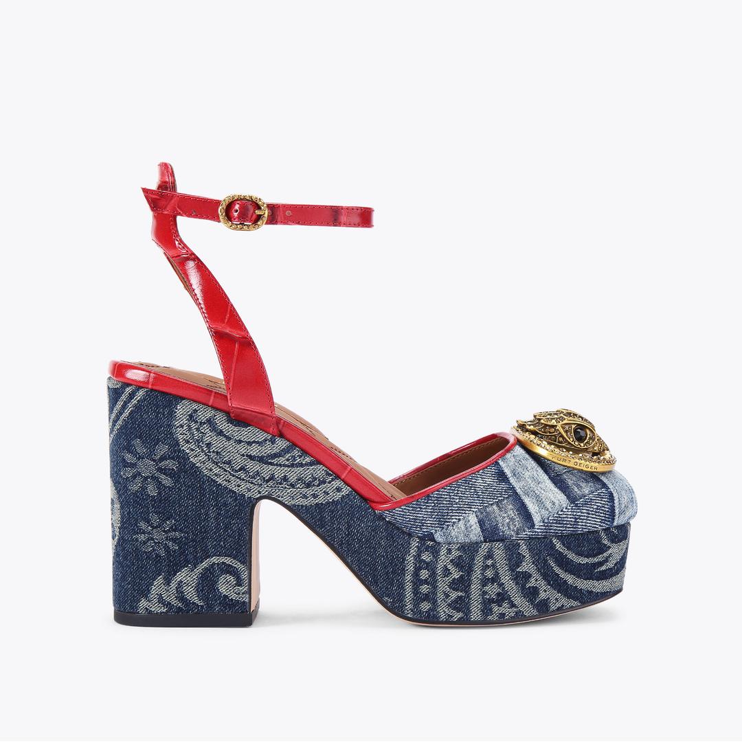 Kurt Geiger Chelsea Closed Platform Heel - Denim