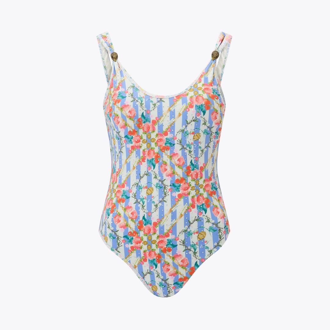 Kurt Geiger Kensington Double Strap Swimsuit - Mid Blue
