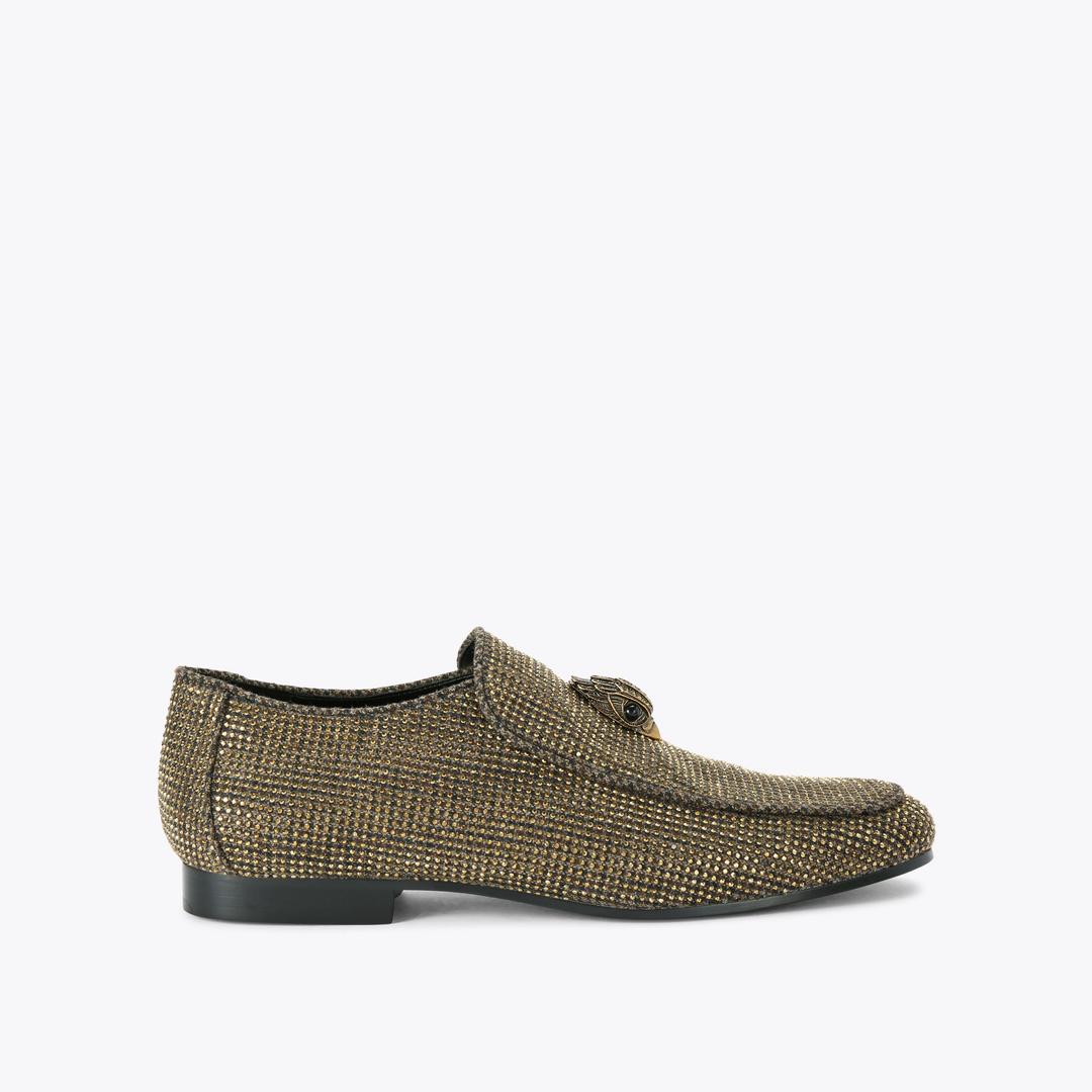 Kurt Geiger Hugh Eagle Herringbone Loafer - Dark Brown