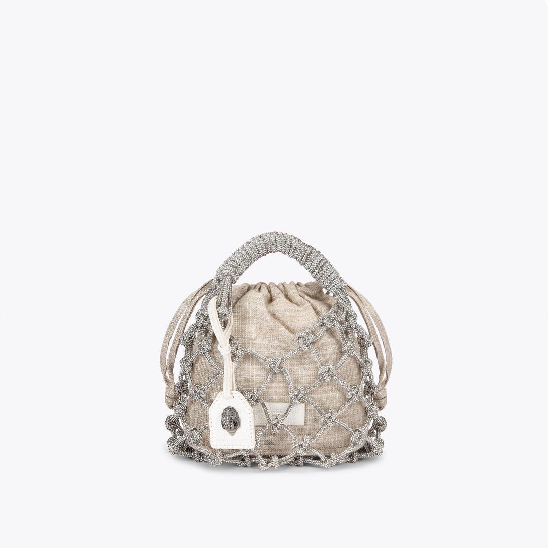 Kurt Geiger Small Macrame Crystal Bag - Silver Combination