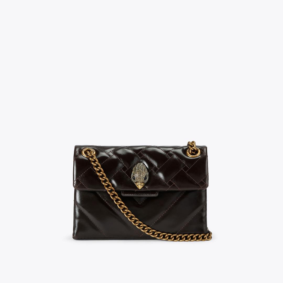 Kurt Geiger Mini Leather Kensington Bag - Dark Brown