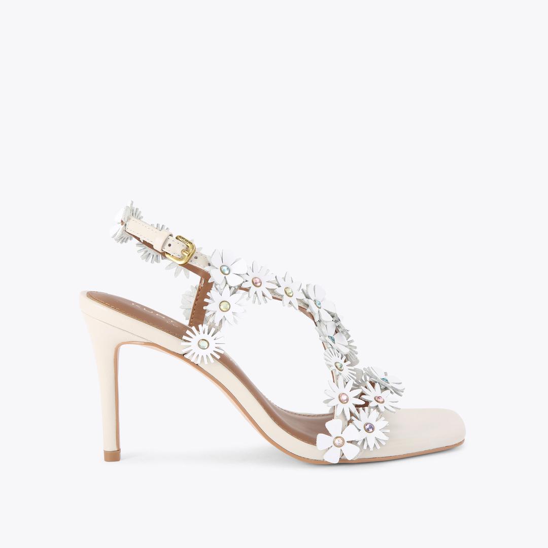 Kurt Geiger Flower Heel - Bone Combination